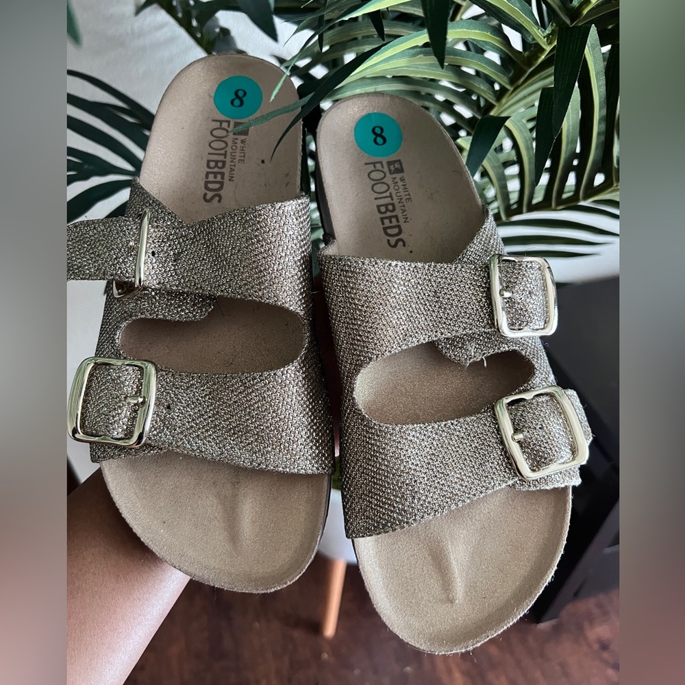 White mountain sandals - Gold glitter